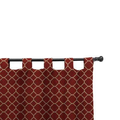 Easy Way Accord II Crimson Print Sunbrella Outdoor Drape with Tab Top   
